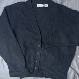 Nordstrom POV Lambswool/Angora Rabbit Hair Button Up Cardigan Womens sz M